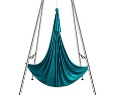 Aerial Yoga Frame & Yoga Hammock, 9.67 ft Height Professional Yoga Swing Stand Comes with 6.6 Yards Aerial Hammock, Max 551.15 lbs Load Capacity Yoga Rig for Indoor Outdoor Aerial Yoga, Green
