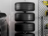 Tire Rack for 4 Tires with Rim Tyre Stand Holder Fit up to 225mm Wide Tire