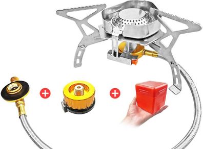 Foldable Camping Mini Gas Stove with Piezo Ignition, 3500W Portable Gas Stove with Carrying Case for Camping,Picnic,Backpacking & Climbing