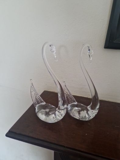 glass swans