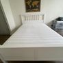 IKEA HEMNES Bed frame with mattress, white stain Valevag medium firm, Standard King Image 3
