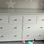 IKEA HEMNES Grey 8-Drawer Chest with Glass Top Image 3