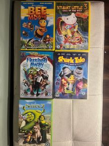 Animated Kids DVD Bundle Shrek 2 Bee Movie Shark Tale 5 Films