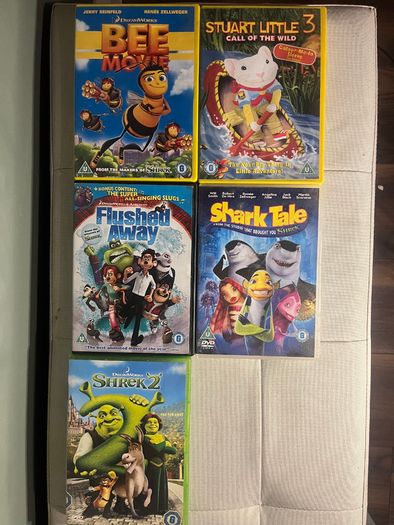 Animated Kids DVD Bundle Shrek 2 Bee Movie Shark Tale 5 Films