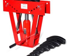 Hydraulic Pipe Bender 16 Ton Manual Copper Exhaust Pipe Bending Machine with 8 Dies (1/2" - 3") and 90 - 180 Adjustable Rollers