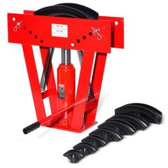 Hydraulic Pipe Bender 16 Ton Manual Copper Exhaust Pipe Bending Machine with 8 Dies (1/2" - 3") and 90 - 180 Adjustable Rollers