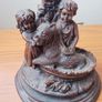 Vintage resin table lamp (kids bathing a dog) bronze finish 31cm height Image 3