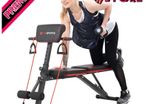 Adjustable Weight Bench, Multifunction Folding Weight Bench with 7 Adjustable Positions & 2 Training Straps, Home Gym Weight Bench (FREE SHIPPING)