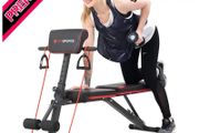Adjustable Weight Bench, Multifunction Folding Weight Bench with 7 Adjustable Positions &amp; 2 Training Straps, Home Gym Weight Bench (FREE SHIPPING)