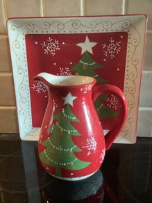 Large Christmas Platter & Matching Pitcher