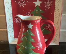 Large Christmas Platter & Matching Pitcher
