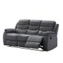 3 Seater Fabric Recliner Sofa, Grey Image 2