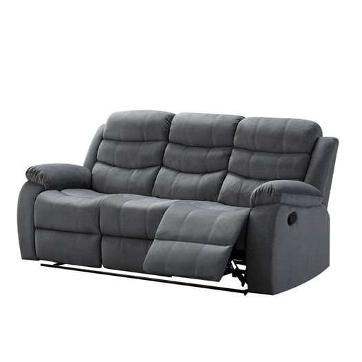 3 Seater Fabric Recliner Sofa, Grey