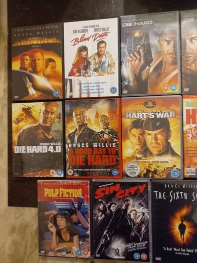 Bruce Willis Dvd Collection Bundle Die Hard Sixth Sense Sin City Looper Etc