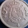 5 Peseta Coin. Spain 1975. Image 2