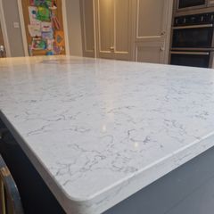 Quartz Kitchen Island top, Countertop, Splashback.