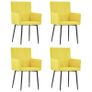 Dining Chairs with Armrests 4 pcs Yellow Fabric Image 5