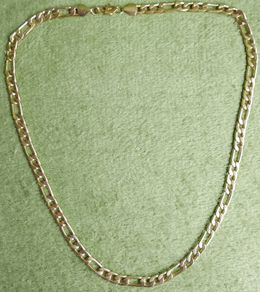 18ct Yellow Gold Plated Figaro Chain Necklace length 24,5"