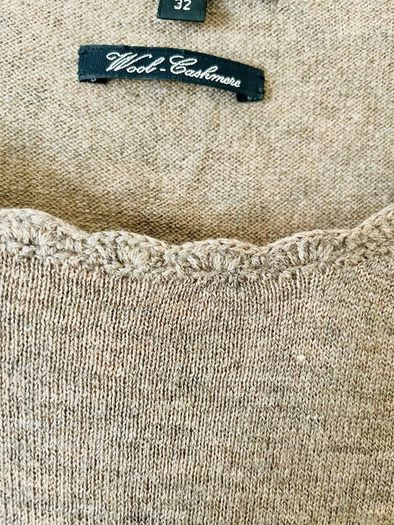 Massimo Dutti Wool and Cashmere Knit Dress Beige Belted Dress Size M