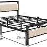 King Size Bed Frame with Wood Headboard Underbed Storage Space,Easy Assembly Image 2