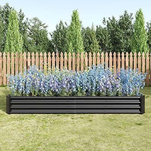 Large Raised Beds for Garden,Galvanized Planter,8x4x1 FT