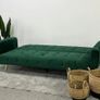 Luxury Velvet Sofa Bed with Golden Legs green Image 3