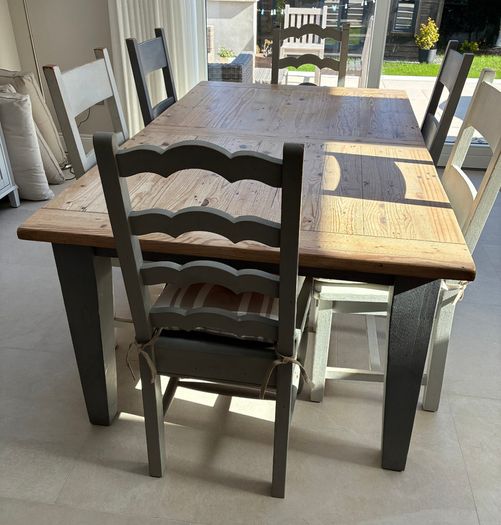 Reclaimed Pine Extendable Dining Table & 6 Chairs