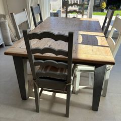 Reclaimed Pine Extendable Dining Table & 6 Chairs