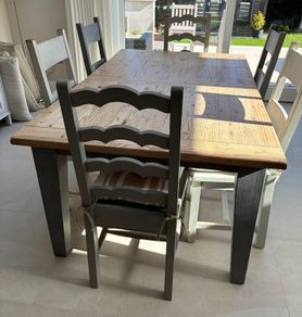 Reclaimed Pine Extendable Dining Table & 6 Chairs
