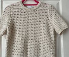Cream Second Female Short Sleeve Knit Top-Size S