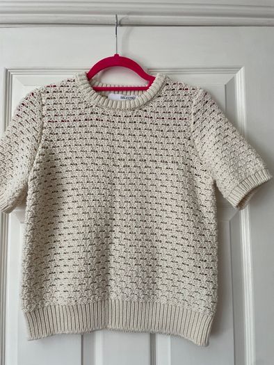 Cream Second Female Short Sleeve Knit Top-Size S