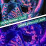 Blacklight Skull Tapestry, Kissing Skulls Moon Tapestry UV Reactive (MULTIPLE SIZES) Image 3
