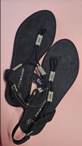 Black suede sandals