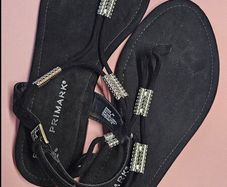 Black suede sandals