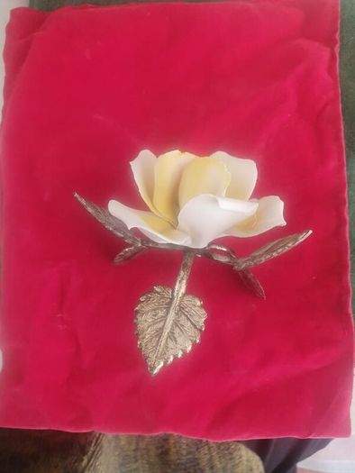 Antique Capodimonte Yellow Rose