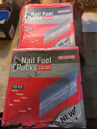 Nail gun tuck nails and fuel cells
