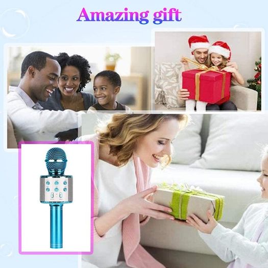 Wireless Karaoke Microphone,Bluetooth Dancing LED Lights Handheld Portable Speaker Karaoke Machine,Compatible with Android & iOS Devices,Home KTV Outdoor Party