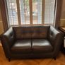 3 & 2 seater brown Italian leather sofas Image 4