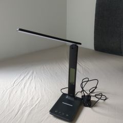Table lamp with wireless charger and digital clock
