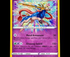 pokemonZacian 082/185 Amazing Rare Ultra Holo Sword and Shield Vivid Voltage SWSH Pokemon Card