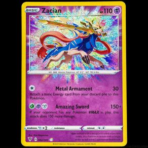 Zacian 082/185 Amazing Rare Ultra Holo Sword and Shield Vivid Voltage SWSH Pokemon Card