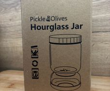 Glass Pickle Jar with Strainer Flip, Pickle Container with Lid,Olives Hourglass Jar,Pickle Juice Separator jar 1000ml