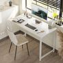 100x48 cm Desk, Small Computer Desk for Home Office, Study Office Table with Headphone Hooks for Small Space, Easy Assembly, White Image 2
