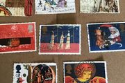8 British Christmas stamps