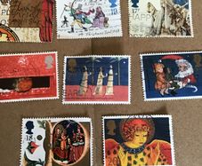 8 British Christmas stamps
