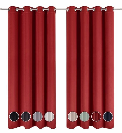Blackout Curtains - Set of 2 Eyelet Curtains - Easy Installation, Maximum Protection, Black Out for Bed and Living Room Multiple Sizes/Colours