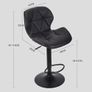 Bar Stools Set of 2 Bar Chairs,Modern Height Adjustable Kitchen Stools With Backs, Swivel Faux Leather Kitchen Island Chairs(All Black) Image 2