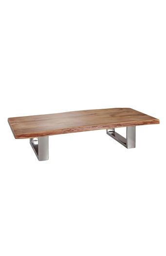 Solid Wood Live Edge Coffee Table  Rustic Modern Living Room Table