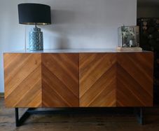 Walnut and Marble Top Cabinet