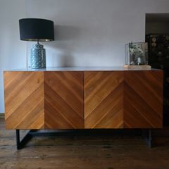 Walnut and Marble Top Cabinet